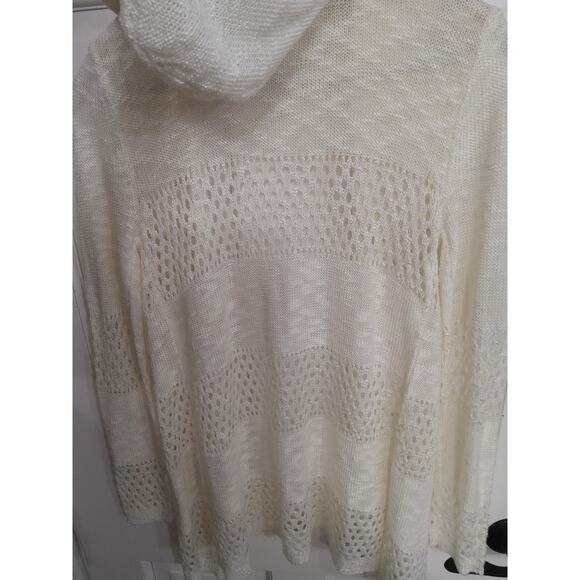 Boho eyelet cream duster cardigan Cottagecore lightweight fairy Ties coastal - Picture 6 of 10